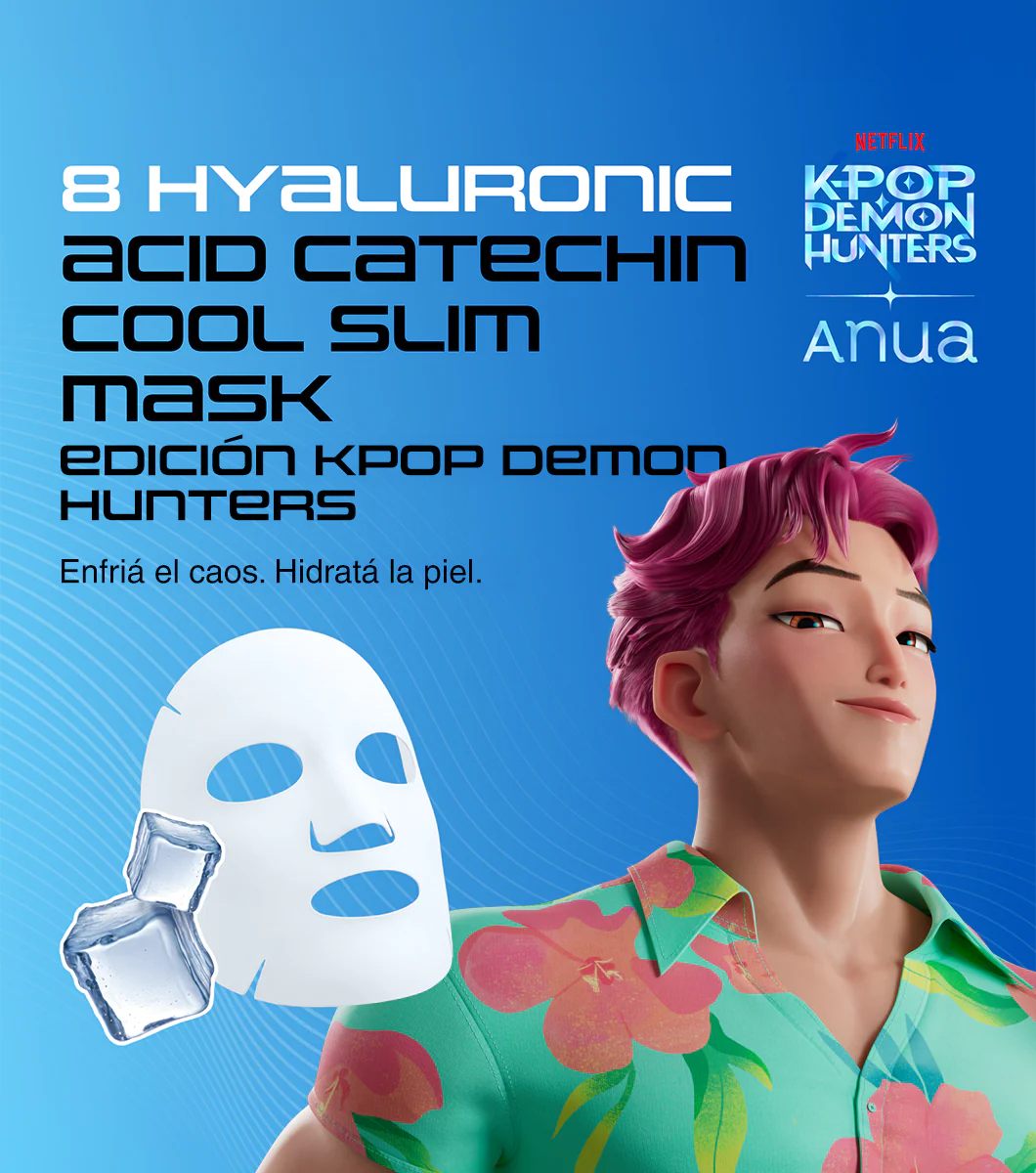 ANUA | 8 Hyaluronic Acid Catechin Cool Slim Mask 1u | Mascarilla Facial Hidratante y Refrescante con Ácido Hialurónico y Catequinas - Image 4
