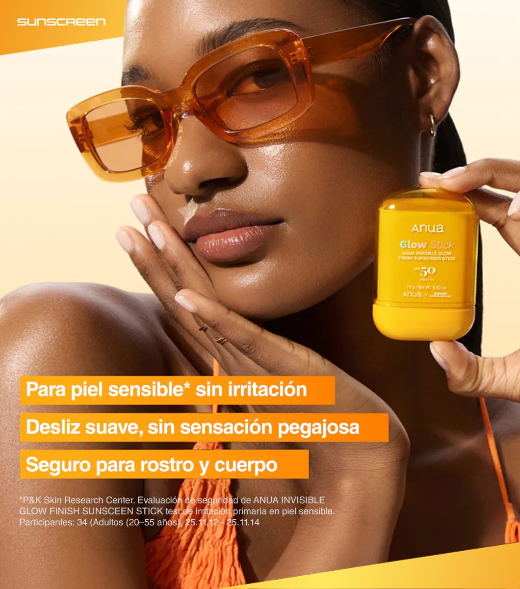 ANUA Invisible Glow Finish Sunscreen Stick 18g - Protector Solar en Barra Transparente con Ácido Hialurónico y Acabado Glow - Image 5