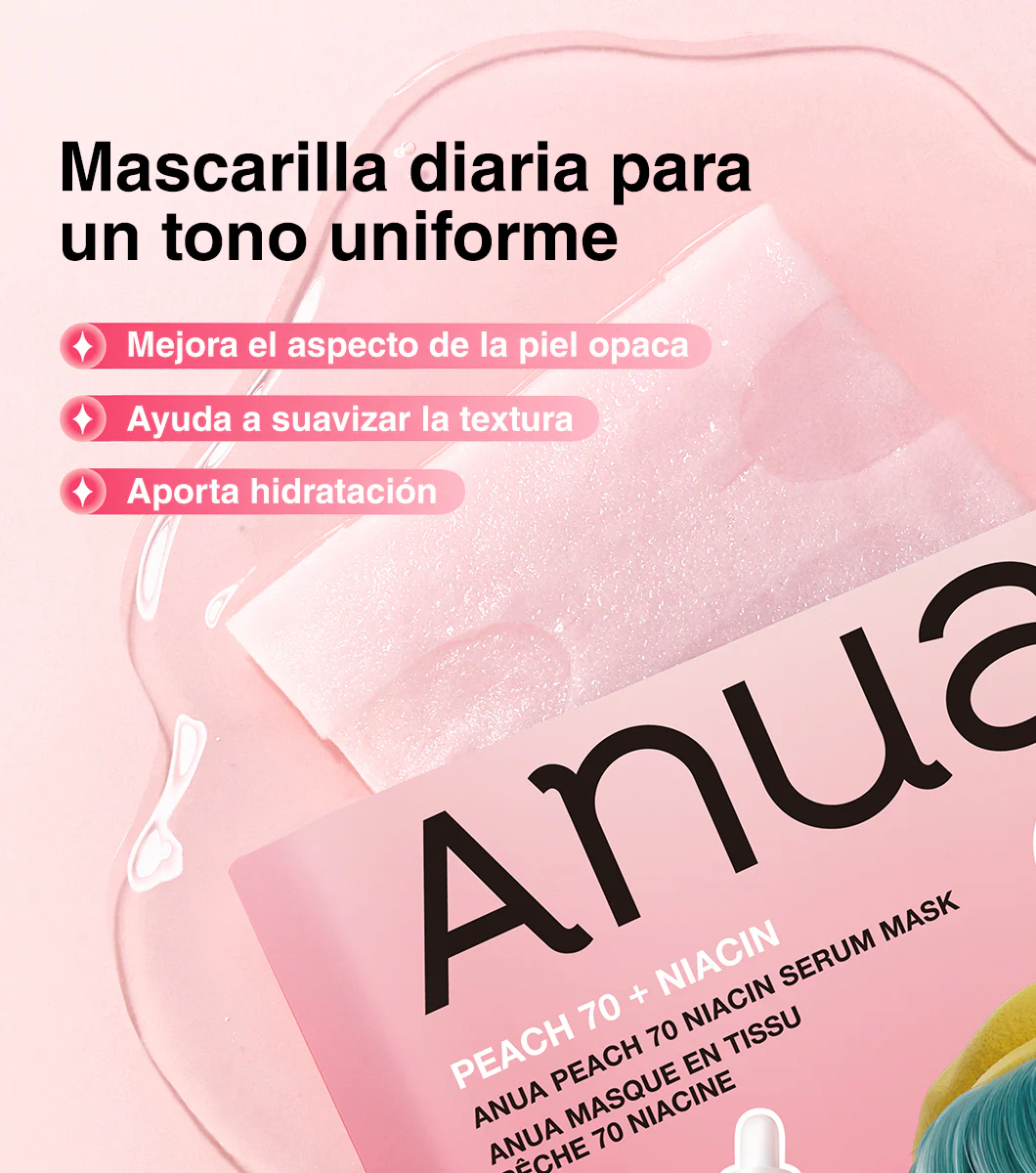 ANUA Peach 70 Niacin Serum Face Mask 1u - Mascarilla Facial Iluminadora con Extracto de Durazno y Niacinamida - Image 3