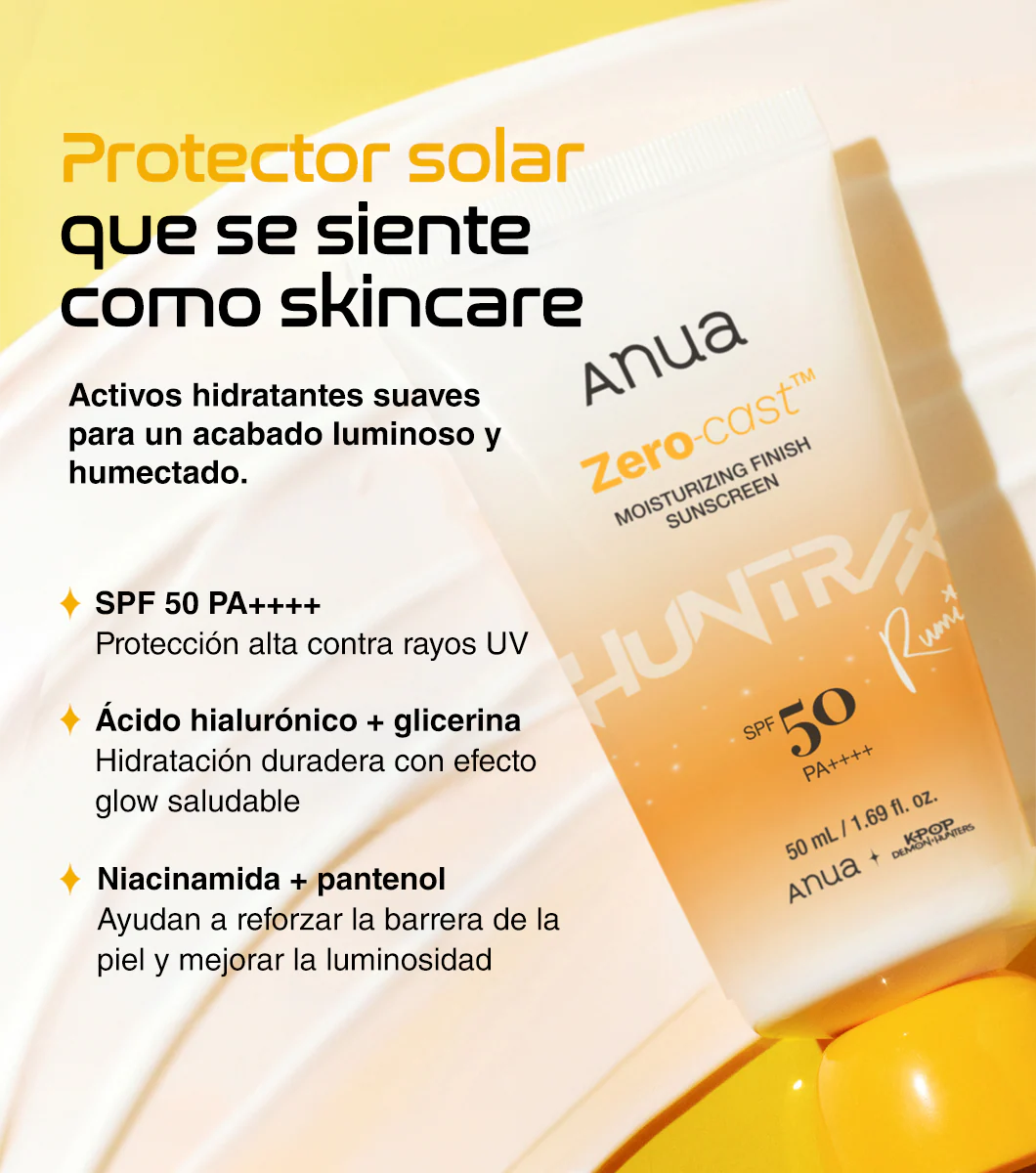 ANUA Zero-Cast Moisturizing Finish Sunscreen 50ml - Protector Solar Hidratante Efecto Invisible con Ácido Hialurónico y Niacinamida - Image 9