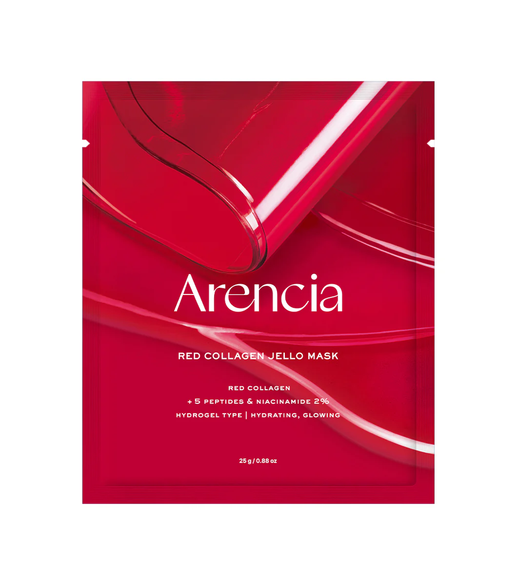 ARENCIA Red Collagen Jello Mask – Mascarilla Facial Hidratante de Colágeno con Extracto de Camelia y Adenosina