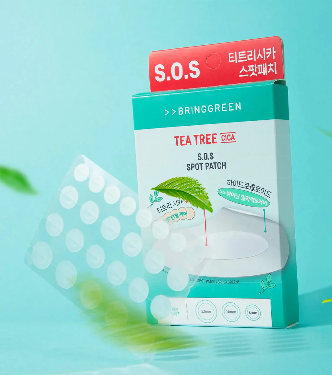 BRING GREEN | Tea Tree Cica SOS Spot Patch 75+25P – Parches Hidrocoloides para Imperfecciones con Árbol de Té y Ácido Salicílico. - Image 2