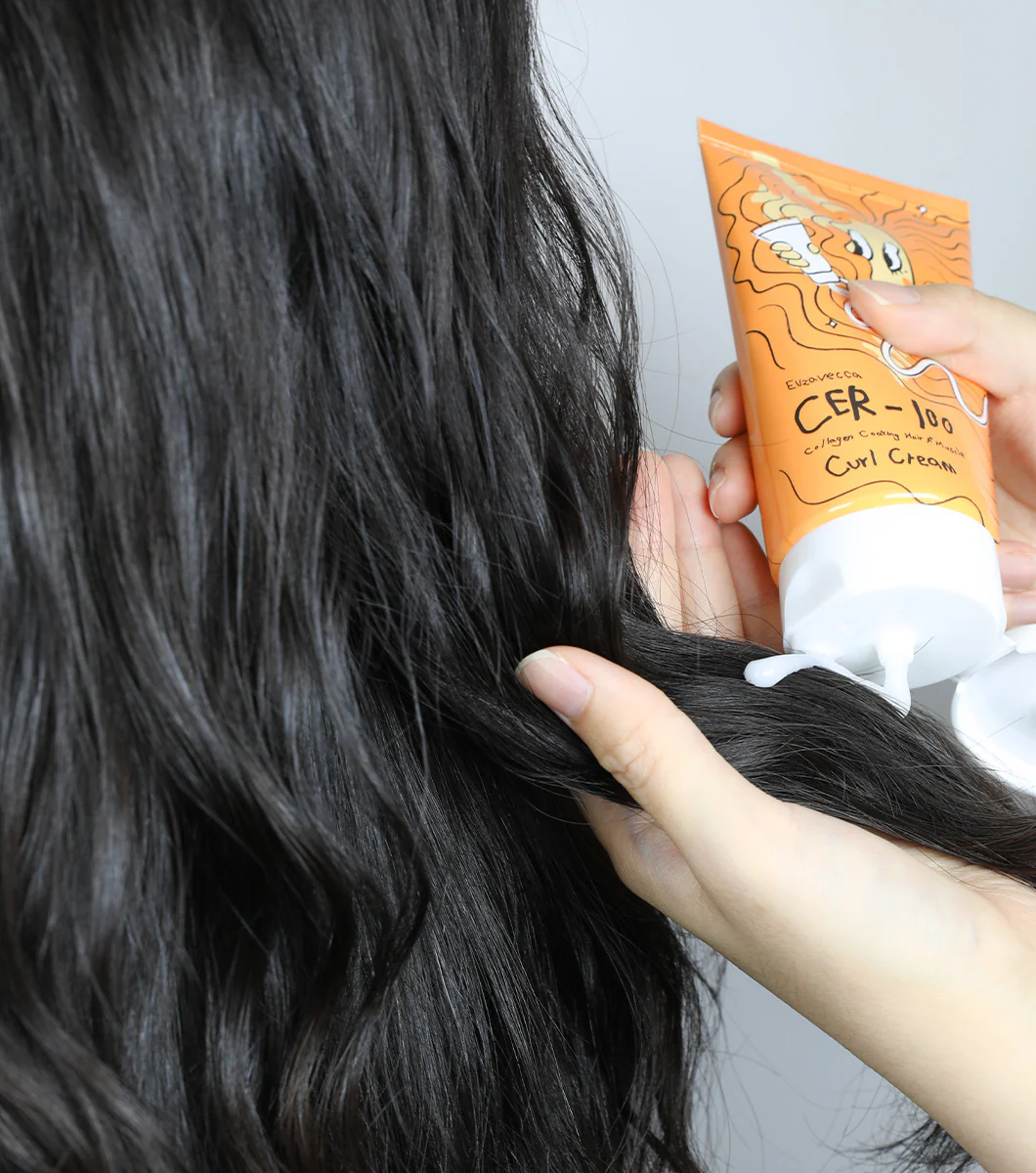 ELIZAVECCA CER-100 Collagen Coating Hair A+ Muscle Curl Cream 120ml – Crema para Peinar y Definir Rizos con Colágeno Hidrolizado - Image 3
