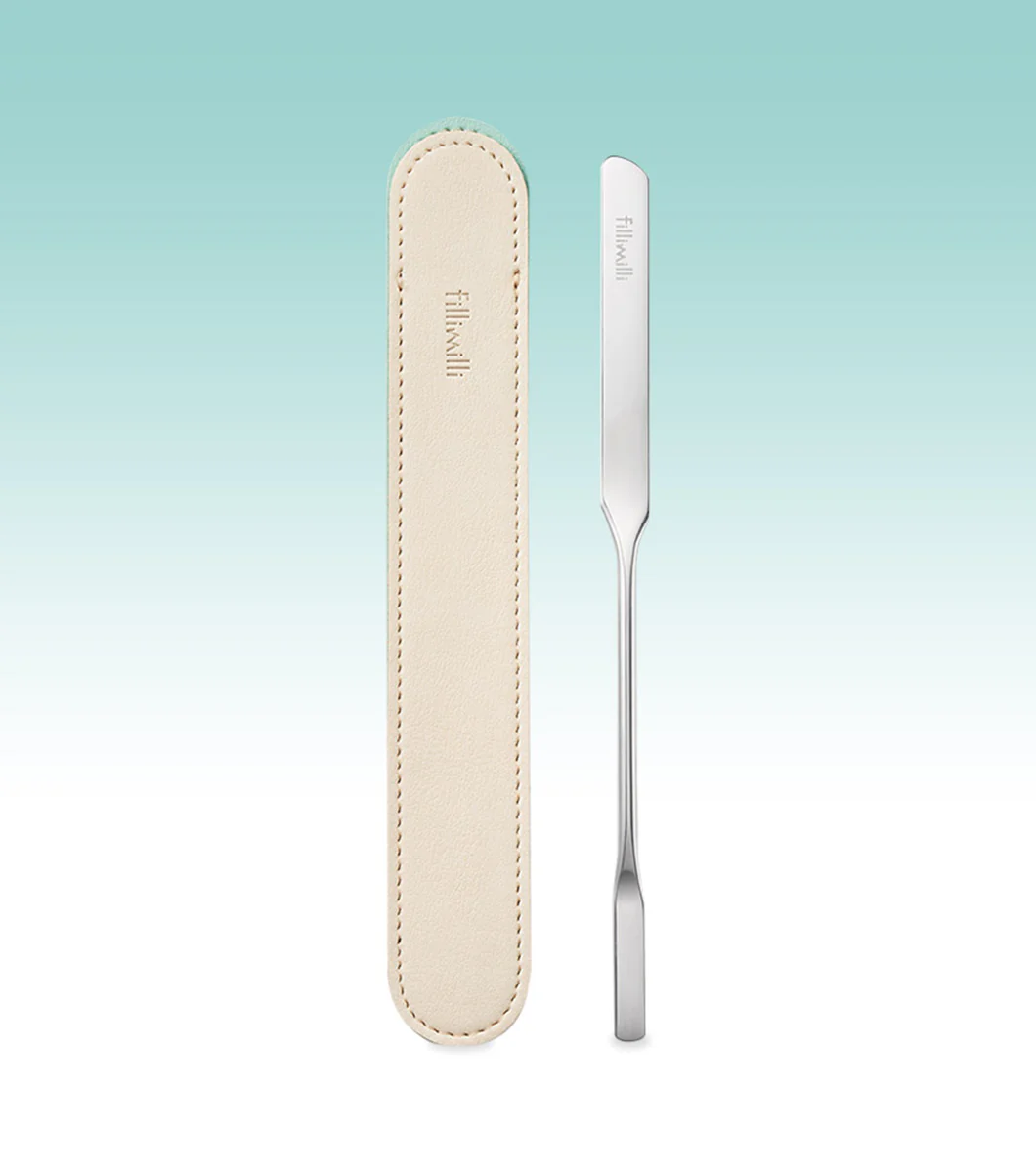 FILLIMILLI Dual Makeup Spatula 1 pza – Espátula para Base de Maquillaje con Acero Inoxidable Higiénico - Image 2