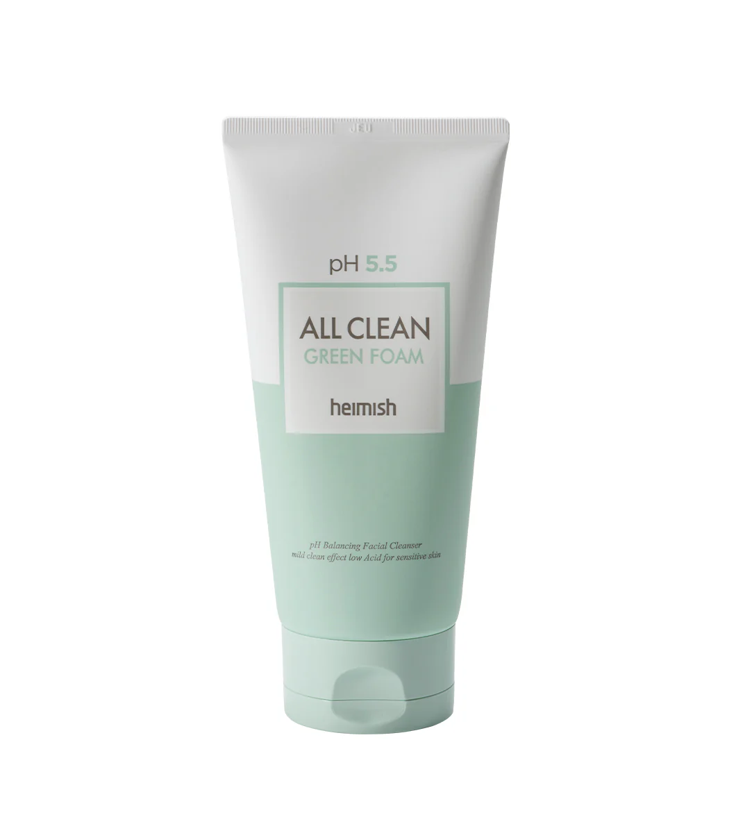 HEIMISH All Clean Green Foam 150ml – Limpiador Facial Equilibrante y Calmante con Centella Asiática