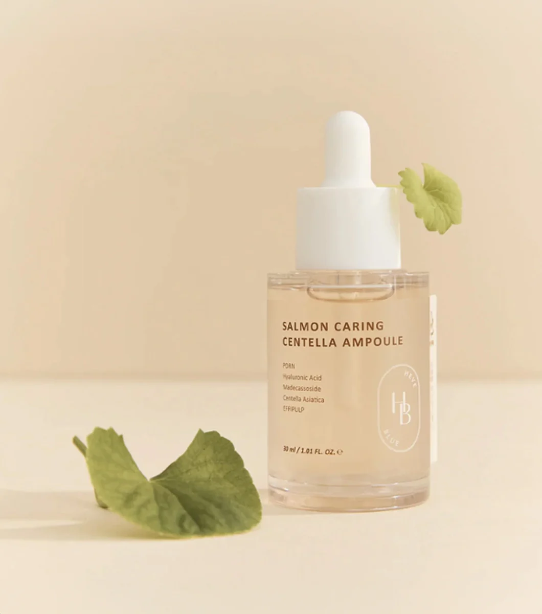 HEVEBLUE Salmon Caring Centella Ampoule 30ml – Ampolla Facial Hidratante Calmante con PDRN, Centella y Ácido Hialurónico - Image 2