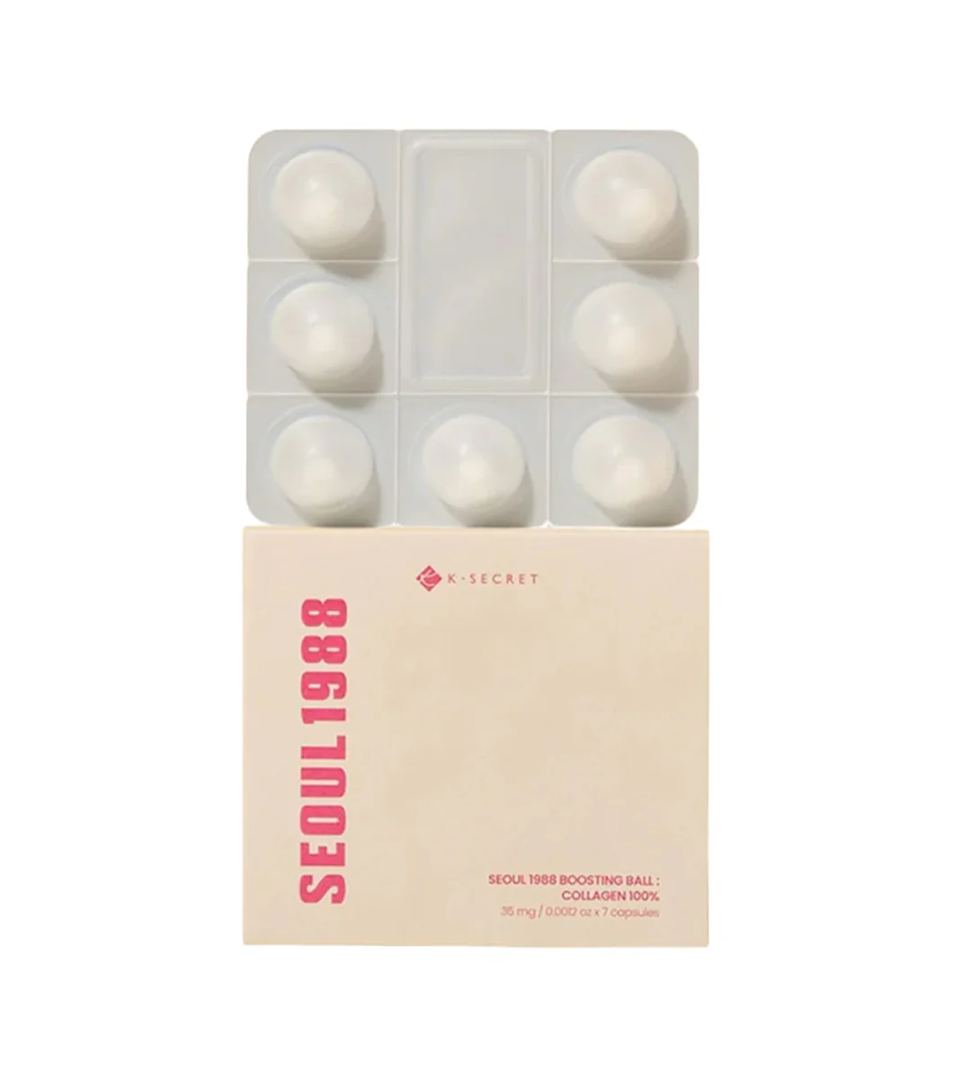 K-SECRET Seoul 1988 Boosting Ball: Collagen 100% 35mg 7Tab – Booster Reafirmante e Hidratante de Colágeno Liofilizado