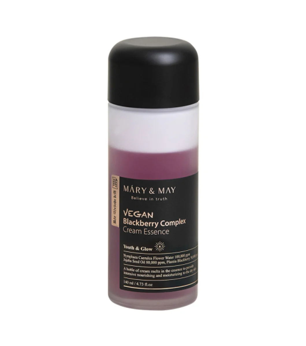 MARY&MAY Vegan Blackberry Complex Cream Essence 140ml – Esencia Hidratante y Antioxidante con Blackberry Extract