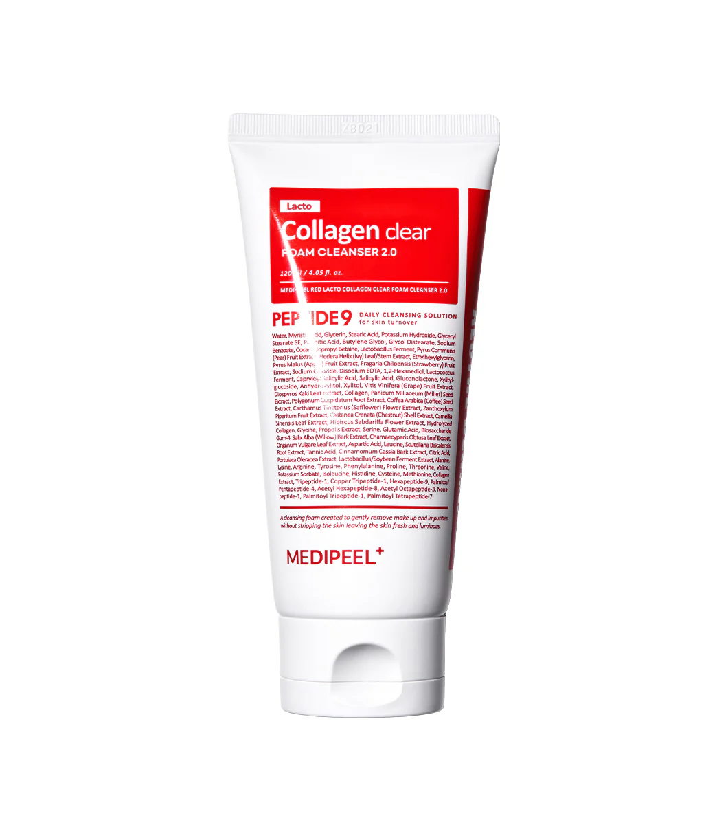 MEDI-PEEL Red Lacto Collagen Clear 2.0 120ml – Limpiador Facial Reductor de Poros con Lactobacilos