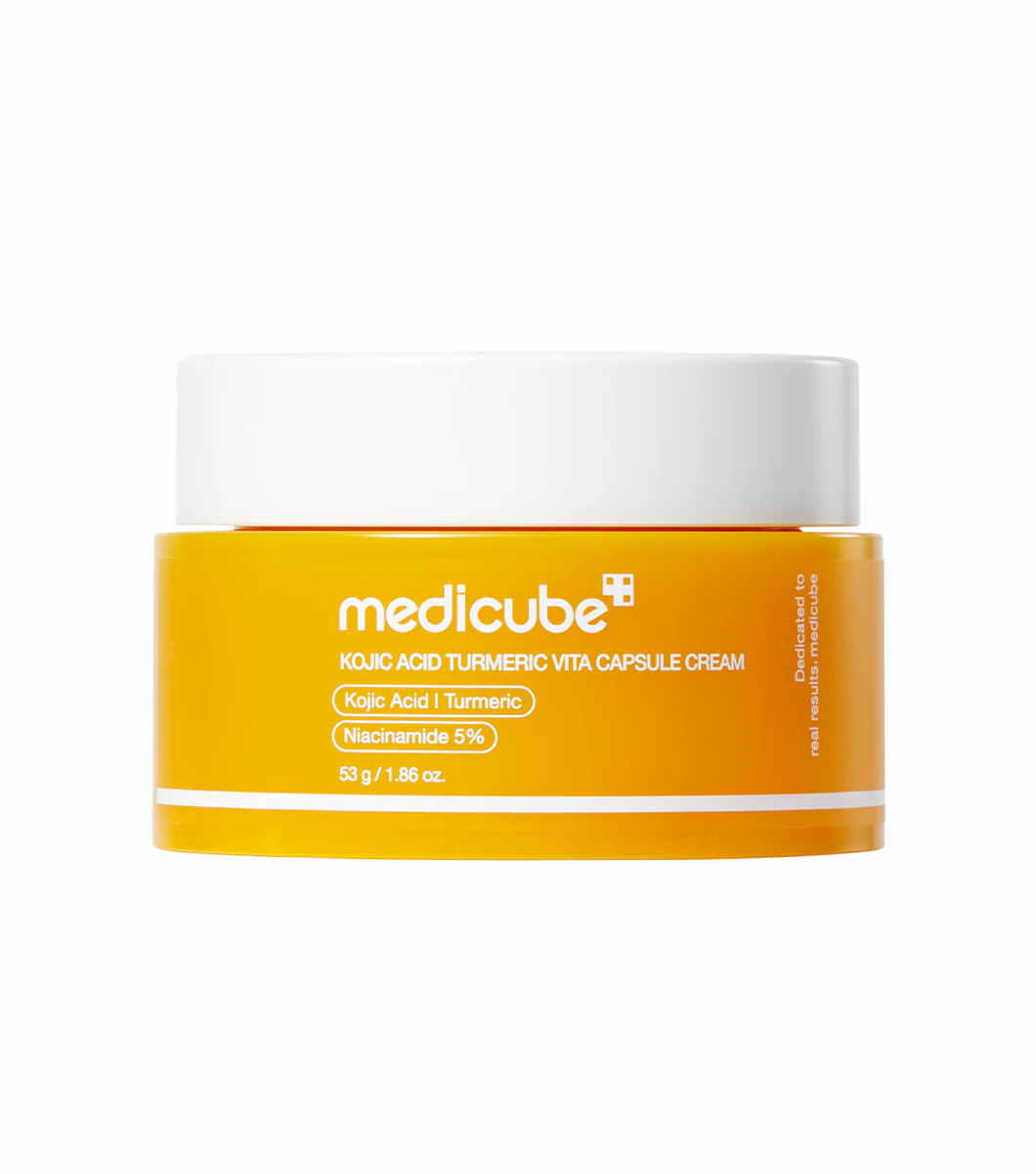 MEDICUBE Kojic Acid Turmeric Vita Capsule Cream 53g – Crema Iluminadora y Perfeccionadora con Ácido Kójico