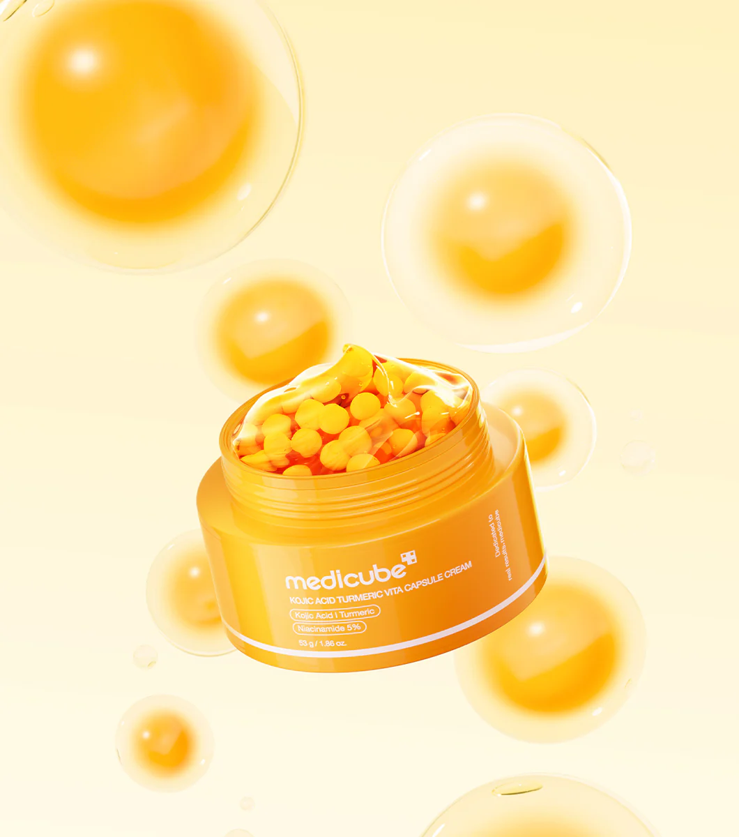 MEDICUBE Kojic Acid Turmeric Vita Capsule Cream 53g – Crema Iluminadora y Perfeccionadora con Ácido Kójico - Image 2