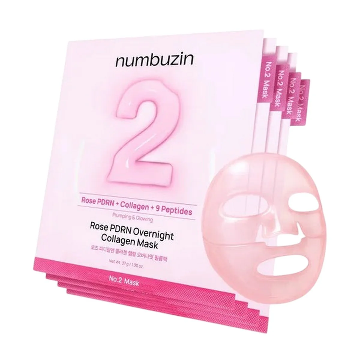 NUMBUZIN No.2 Water Collagen 65% Voluming Sheet Mask 1u – Mascarilla Nocturna Reafirmante con Colágeno y Pdrn de Rosa
