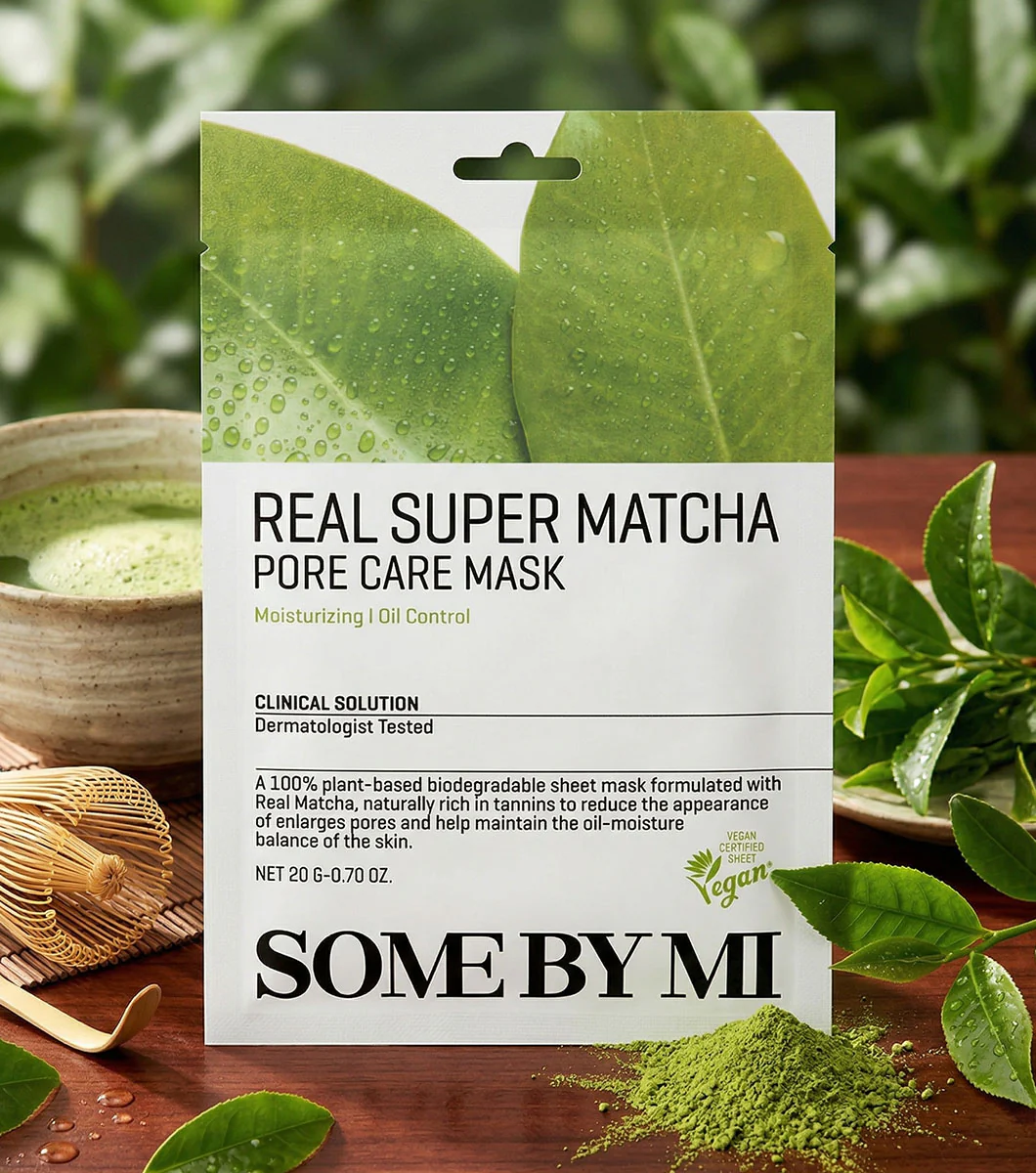 Some By Mi Real Super Matcha Pore Care Mask 20g – Mascarilla Facial Para Poros Con Extracto De Matcha - Image 2