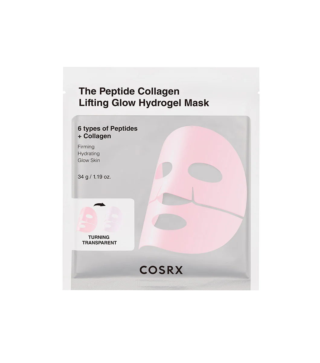 COSRX THE PEPTIDE COLLAGEN LIFTING GLOW HYDROGEL MASK 3u | Máscara lifting glow con colágeno. 3 UNIDADES